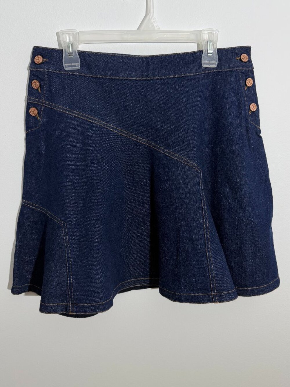See by Chloe Indigo Dark Denim Mini Skater Skirt